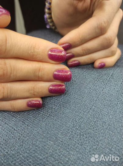 Маникюр, покрытие гель-лак, укрепление гелем