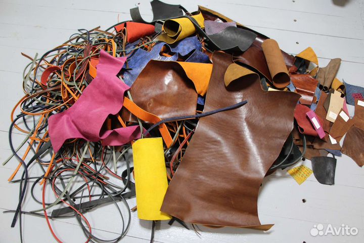 Обрезки натуральной кожи крс