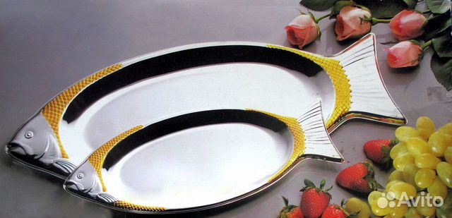 Селедочница новая. Набор 2шт. Металл Нержавейка Бл