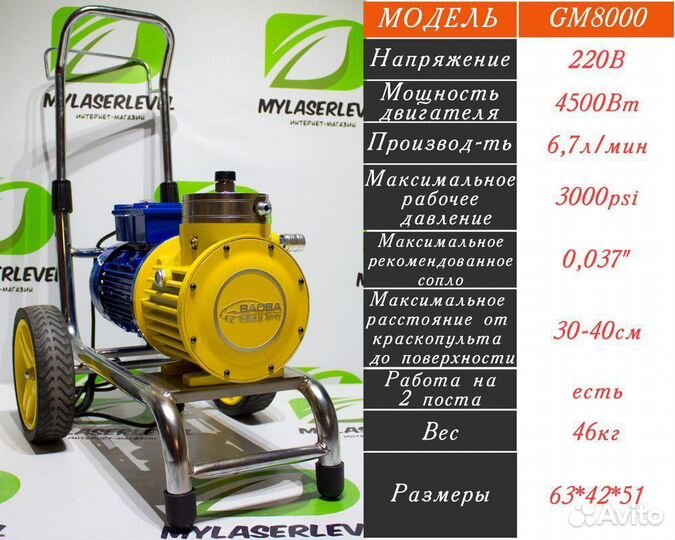 Мембранный безвоздушный аппарат GM8000