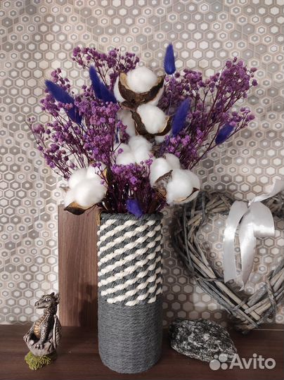 Ручная работа - ваза с сухоцветами