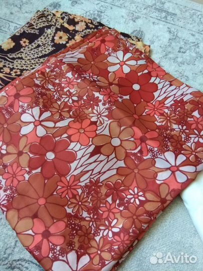 Ткань СССР 3 отреза. 75, 70 и 50 см. Ширина 1 м