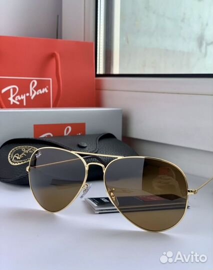 Очки ray ban aviator авиаторы коричневые