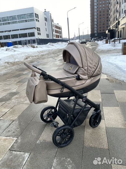 Коляска Camarelo Zeo 2в1 экокожа Шампань