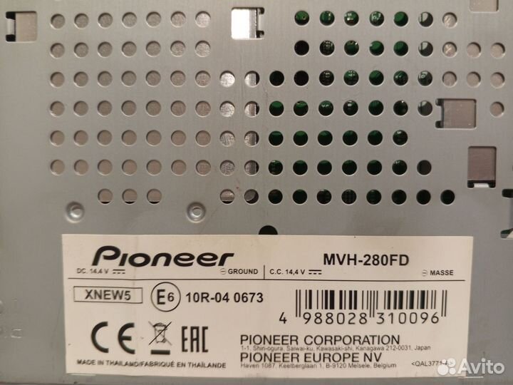 Автомагнитола Pioneer MVH-280FD (4 канала 100Вт)