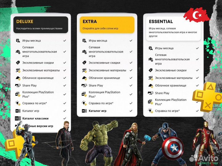 Подписка ps plus Delux+ EA play Турция (Арт.56860)