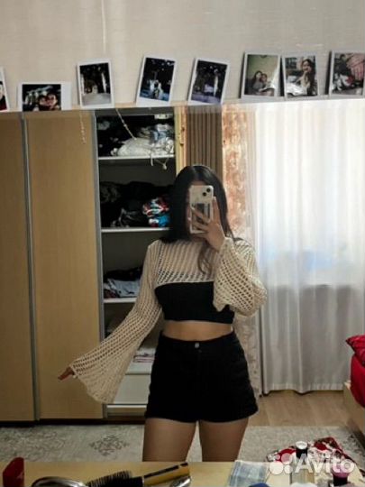 Вязанная кофта сетка