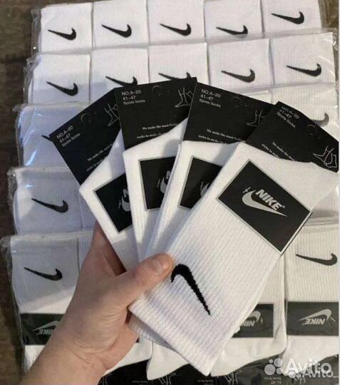 Носки nike высокие белые