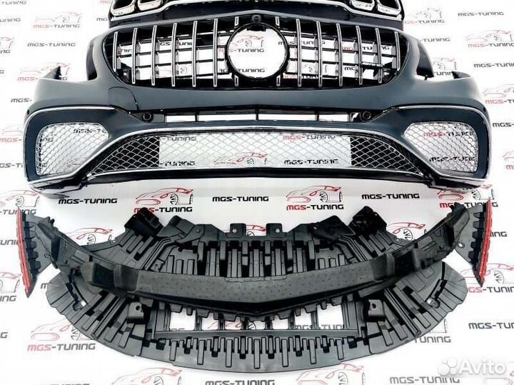 Бампер S65 рест+диффузор и насадки S-coupe C217