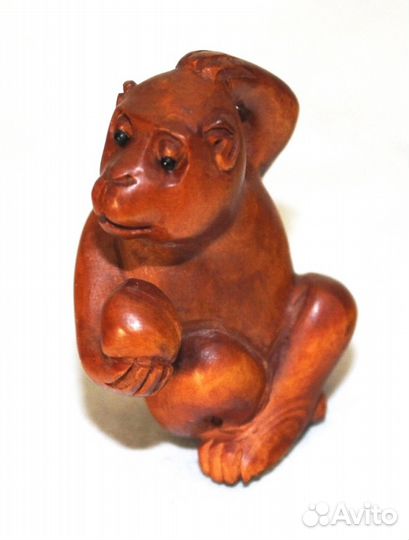 Статуэтка Обезьяна - Нэцкэ из Дерева Самшит ru*87