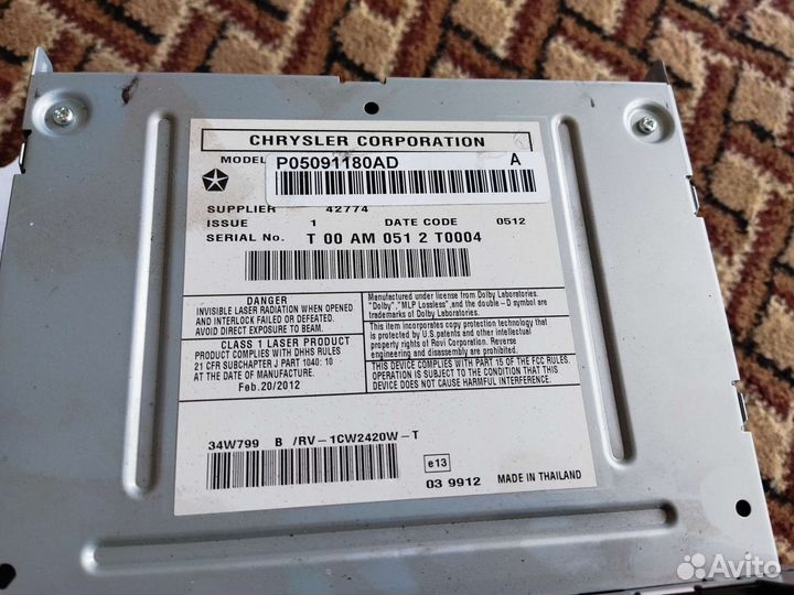 Магнитола Jeep Grand Cherokee