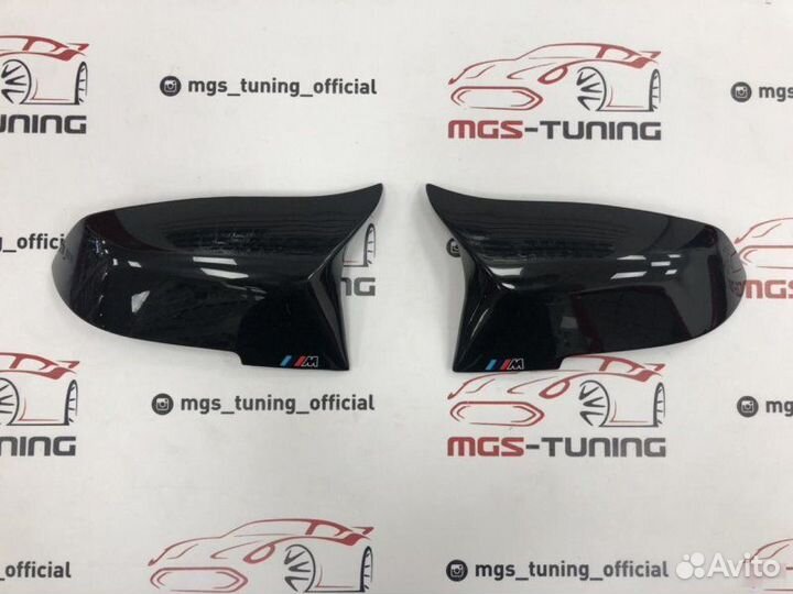 Крышки зеркал м4 стиль BMW f32 с М лого черные