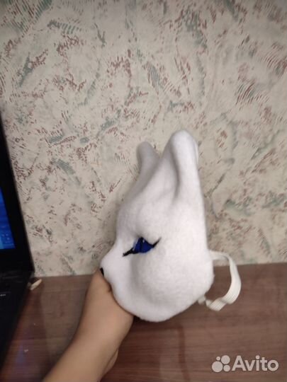 Маска для квадробики белая кошечка)