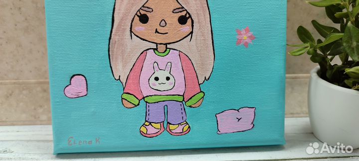 Рисунок акрилом на холсте Toca Boca