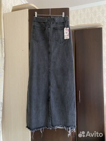 Джинсовая юбка длинная