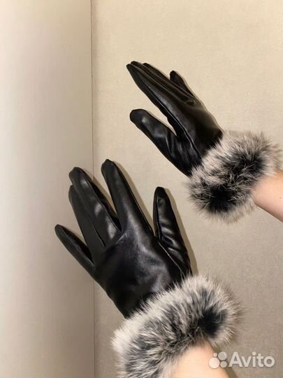Перчатки женские кожаные 7.5 новые