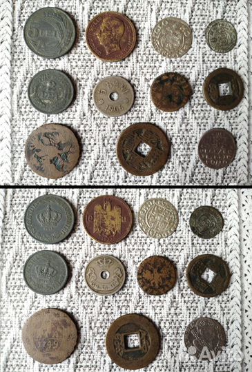 Монеты (серебро, медь, латунь и тд) более 1000 шт