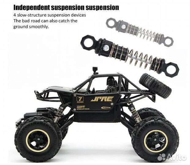 Машинка на радиоуправлении. Черная 4x4