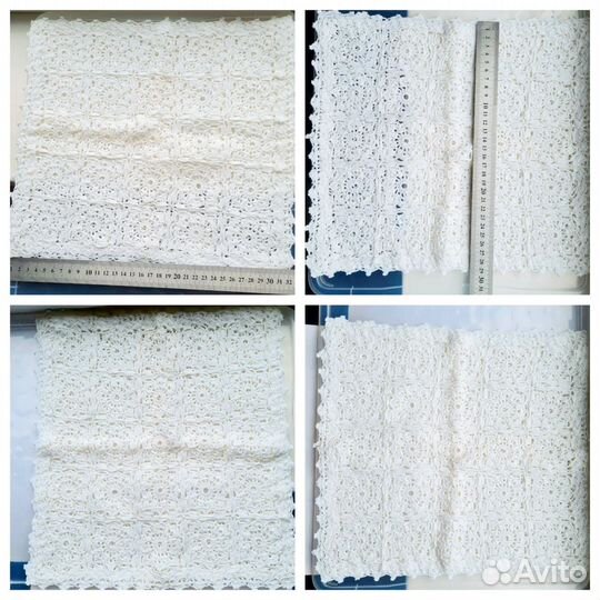 Вязаная ажурная наволочка и салфетки