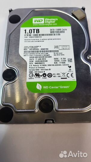 Жесткий диск WD Green 1Tb почти новый