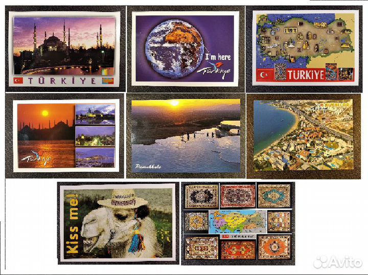 Набор открыток Турция чистые 8 шт
