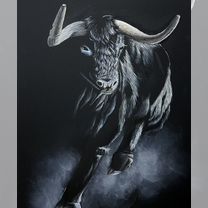 Картина "Бегущий бык"