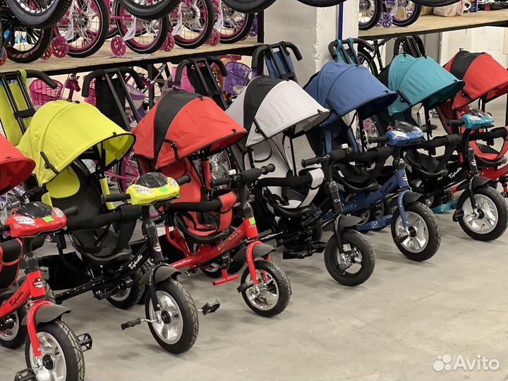 Новые трехколесные велосипеды с ручкой