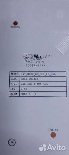 Samsung 19Y 0900 82 LED LD PCB