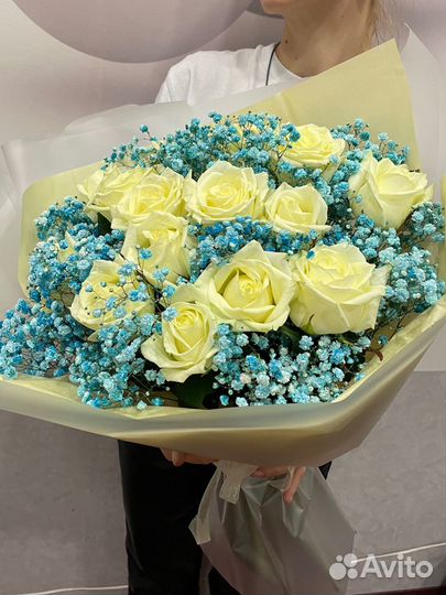 Розы букет живые цветы подарок