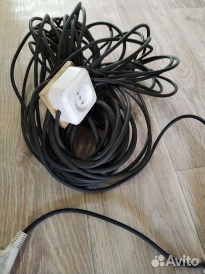 Удлинитель белый провод 10метров, черный 14м