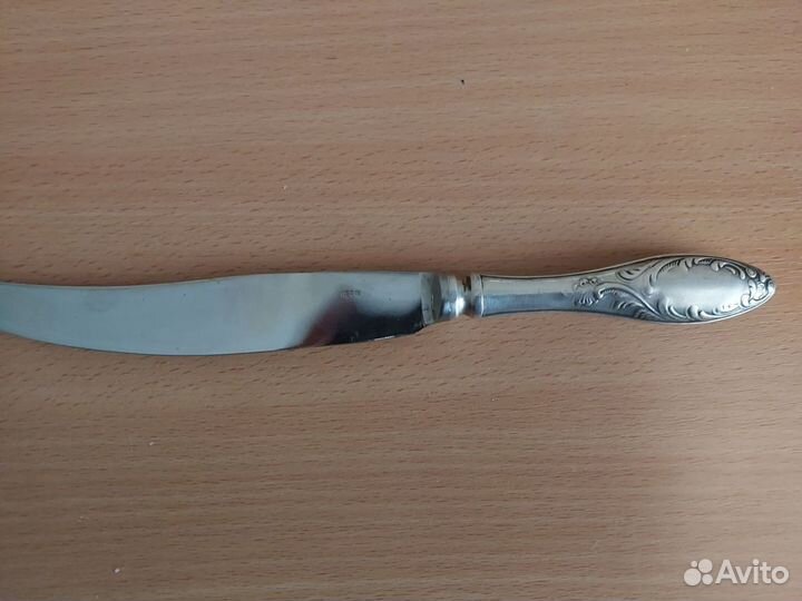 Мельхиоровый нож и подстаканник