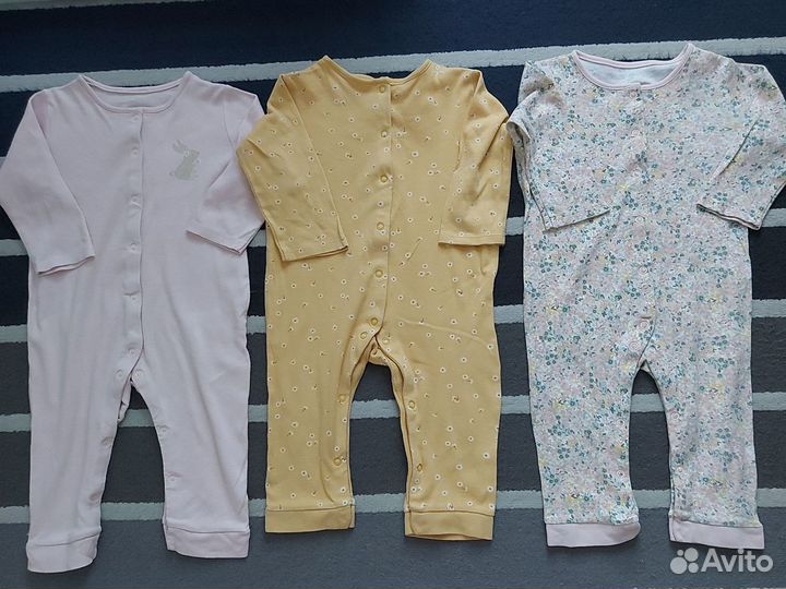 Комбинезоны пижамы 9-12, 12-18м mothercare,sinsay