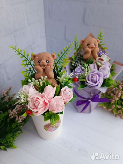 Мыло ручной работы (цветы букет)