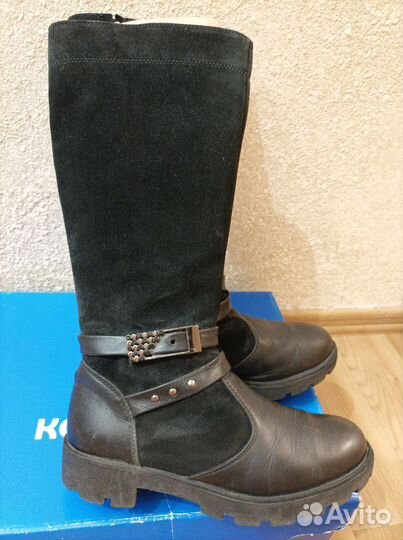 Кожаные сапоги (демисезон) Котофей 36 размер