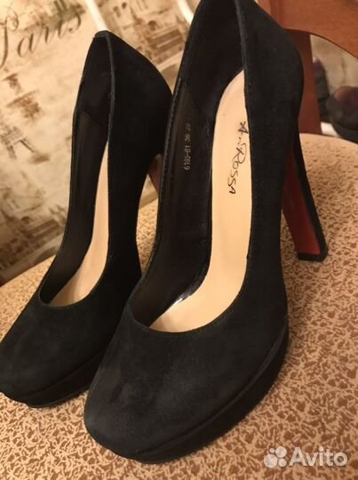 Туфли черные замшевые