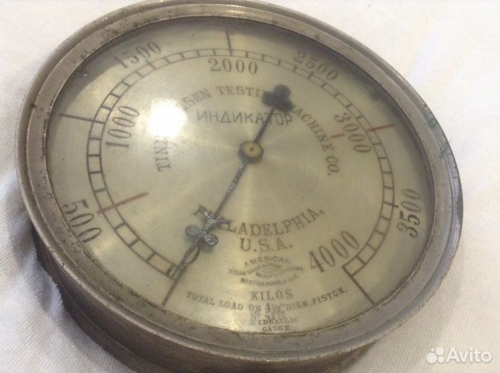 Раритетный американский гидравлический манометр