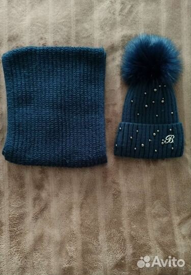 Шапка+снуд зимние, женские