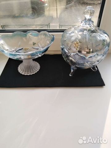 Набор вазочек из цветного стекла