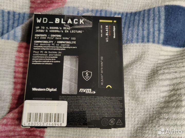 SSD M.2 WD Black 250GB 4000/2000MB/s