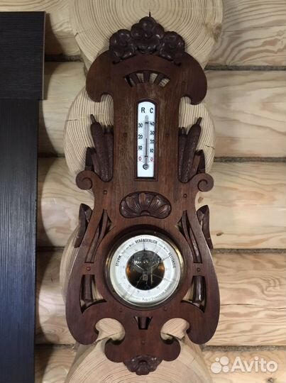 Большой Старинный барометр/термометр Германия 40 г