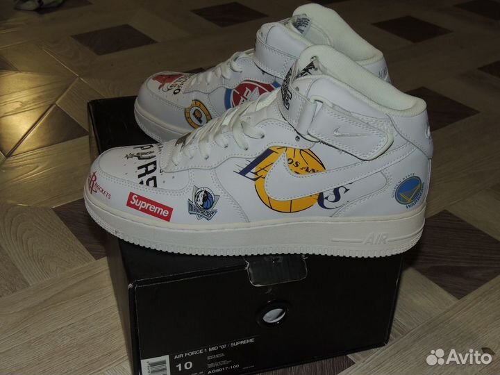 Nike air force hotsell 1 supreme nba white