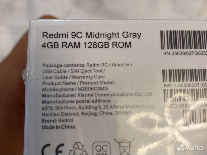 Redmi 9c midnight Gray 4gb ram 128GB Rom