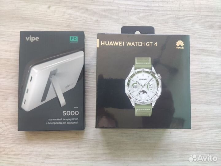 Huawei watch gt 4 46mm + беспроводной повербанк