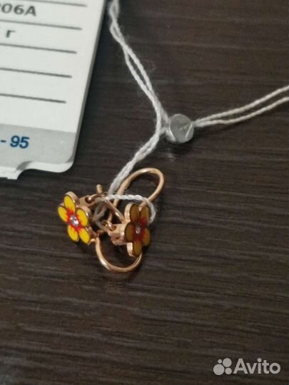 Золотые серьги детские
