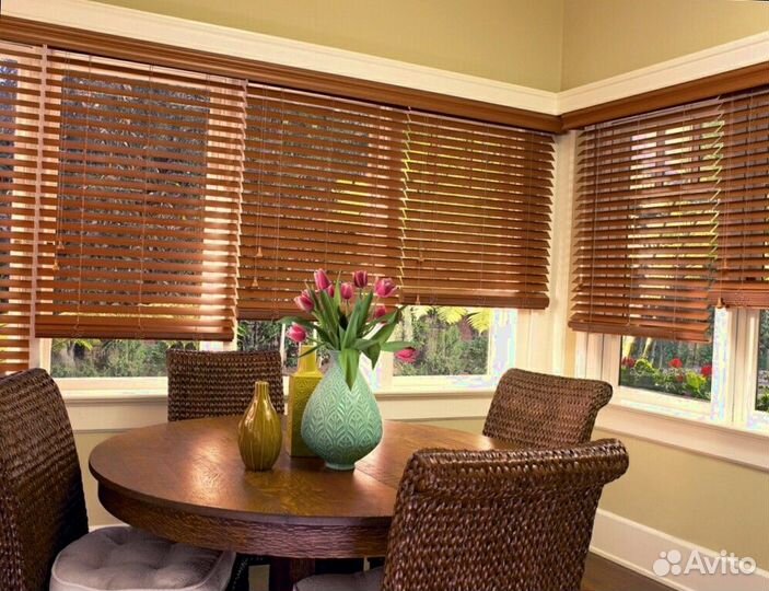 Жалюзи деревянные горизонтальные