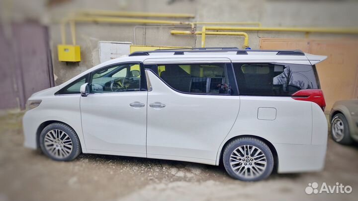 Рейлинги на крышу Toyota Alphard 30, черные