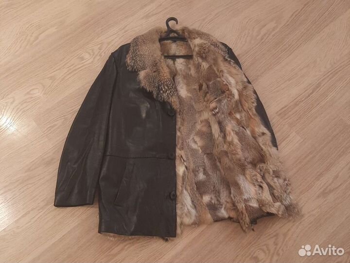 Пальто мужское кожаное на меху