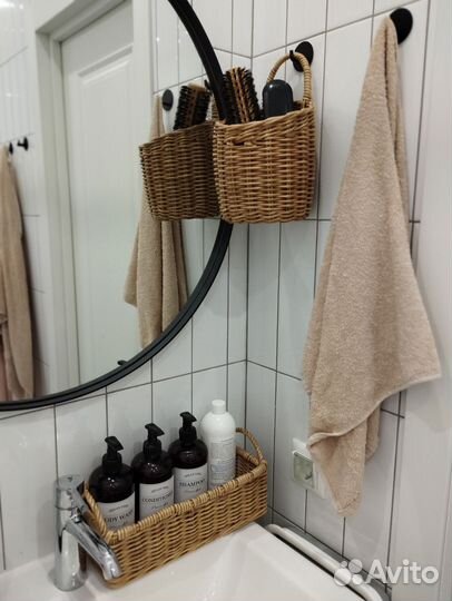 Набор плетеных корзин из бумажной лозы