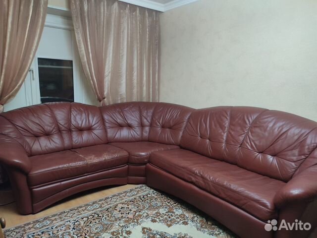 Угловой кожаный диван из натуральной кожи бу , ширина 250, глубина 200 ...