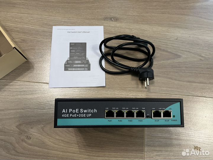 Poe switch YDA коммутатор 4+2 1000Мбит/с